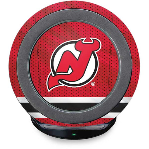 NHL New Jersey Devils Home Jersey Fast Charge Wireless Charging Stand Skin